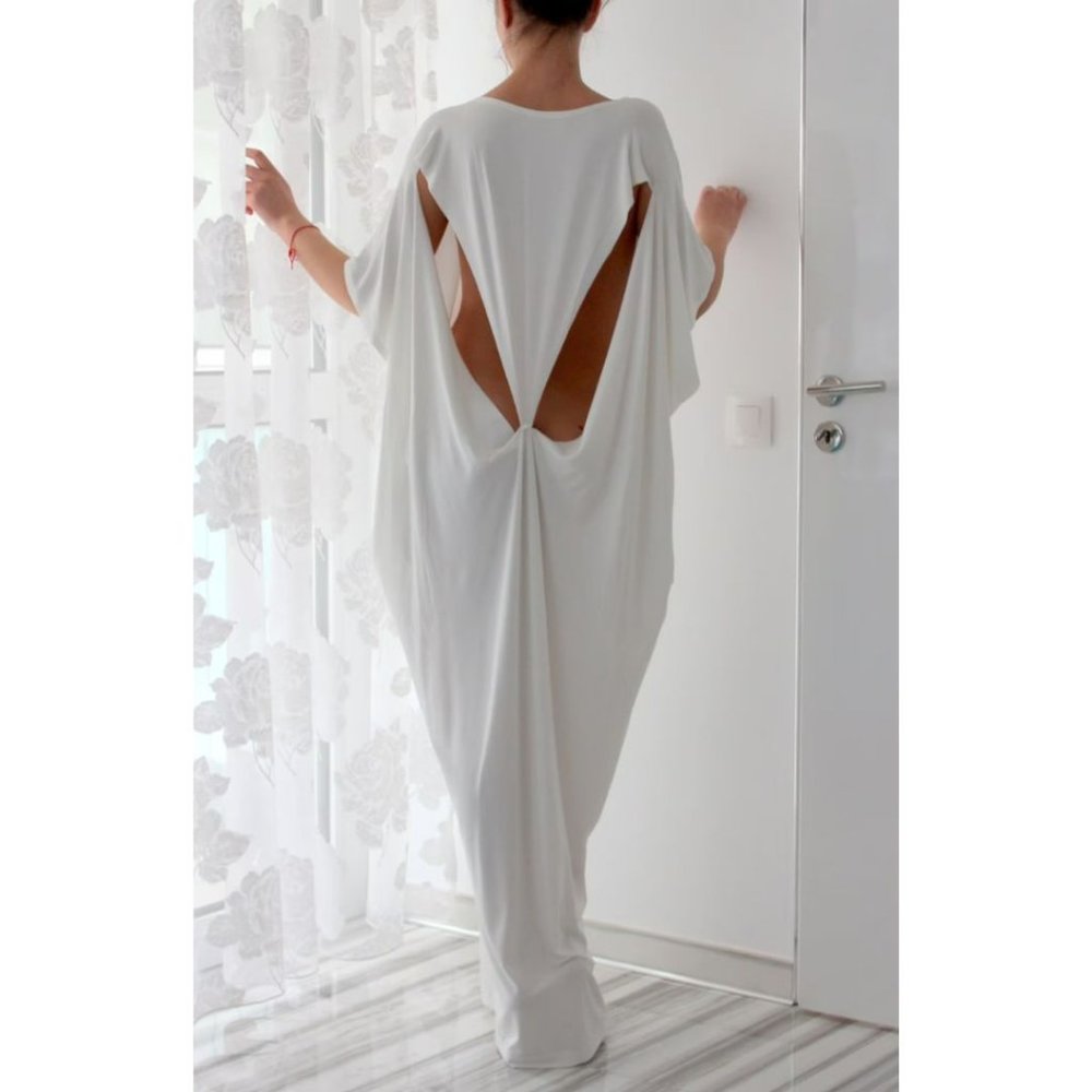 White Backless Maxi Dress